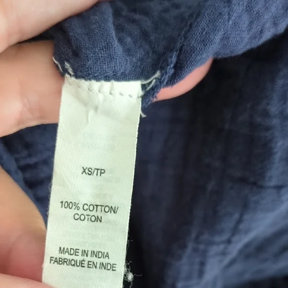 Echo Wide Leg Gauzy Beachy Boho Navy Pants Stretchy Waist Sz XS Vacation - Picture 6 of 6